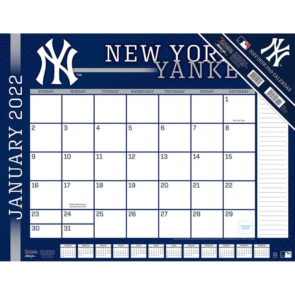 Ny Yankees 2022 Schedule Mlb New York Yankees 2022 Desk Pad - Calendars.com