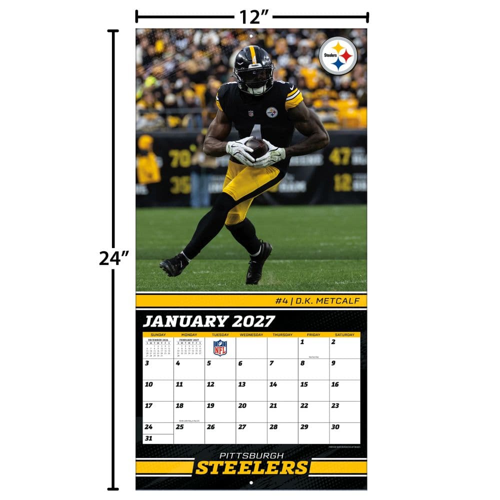 NFL Pittsburgh Steelers 2027 Wall Calendar Fourth Alternate Image