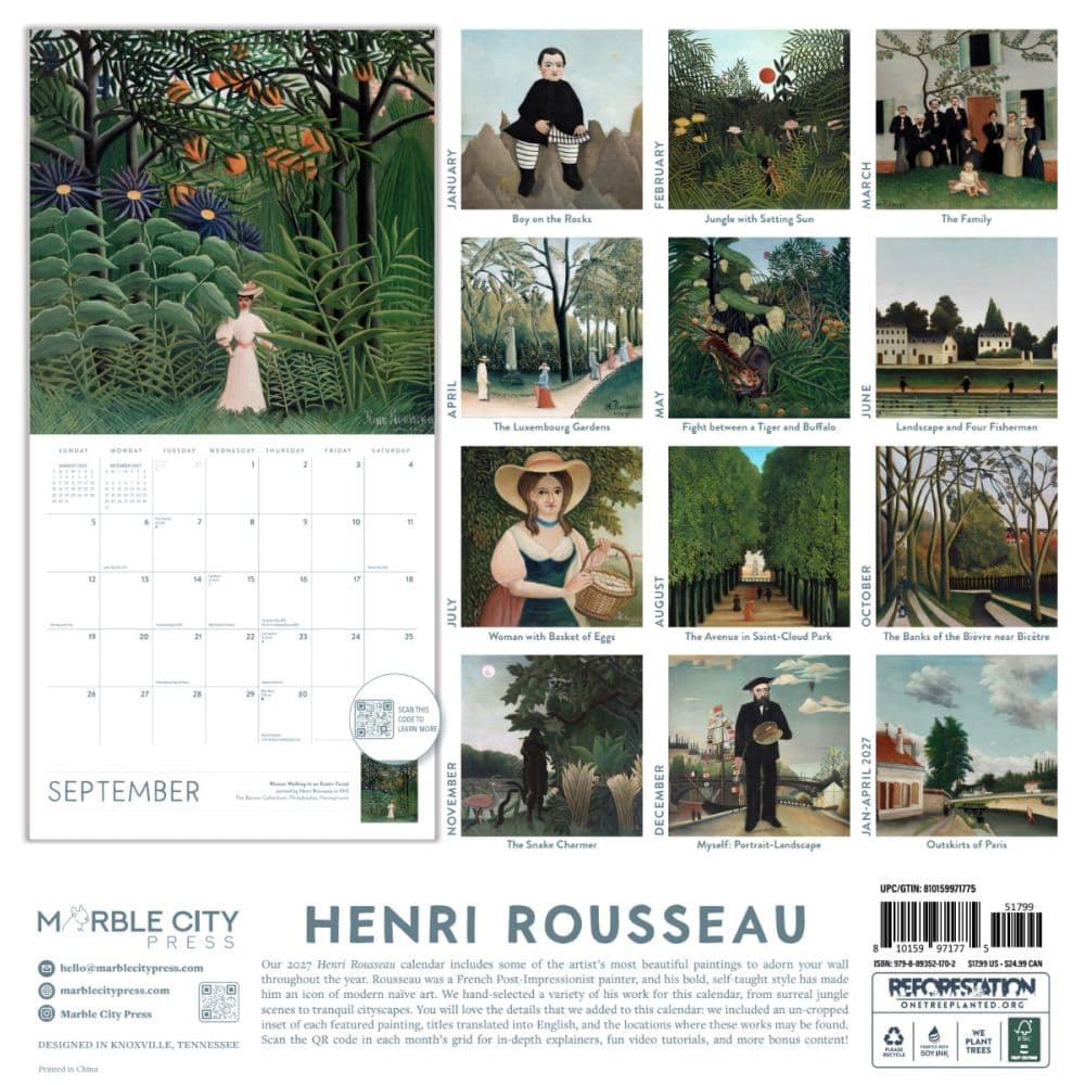 Henri Rousseau 2027 Wall Calendar First Alternate Image