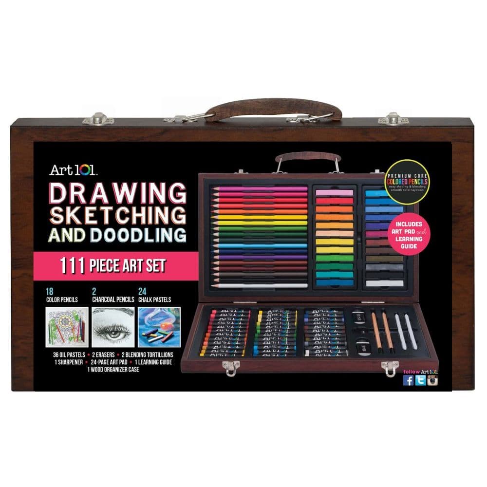 Art101 Drawing, Sketching, and Doodling Supply Set 111pc