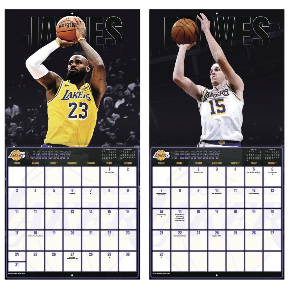 Los Angeles Lakers 2027 Wall Calendar Fifth Alternate Image