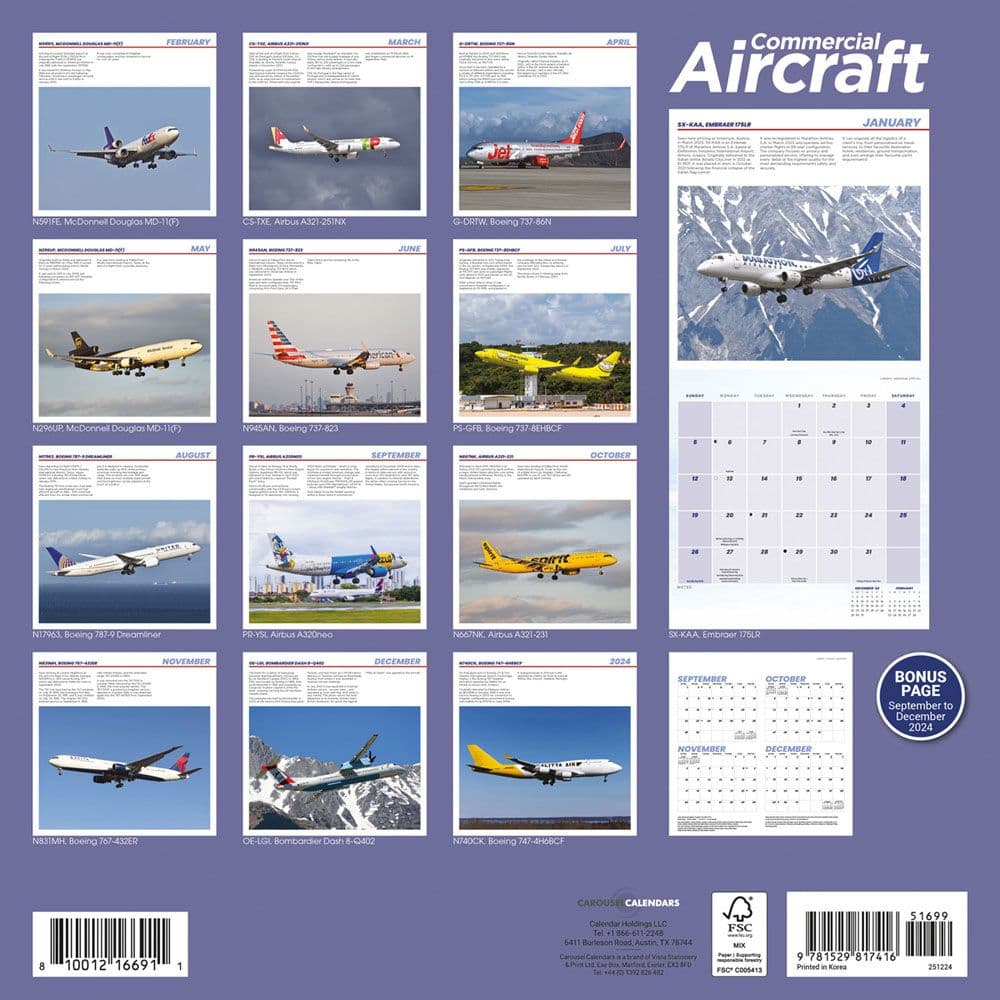 Flight Commerical Aircraft 2025 Wall Calendar First Alternate Image width=&quot;1000&quot; height=&quot;1000&quot;