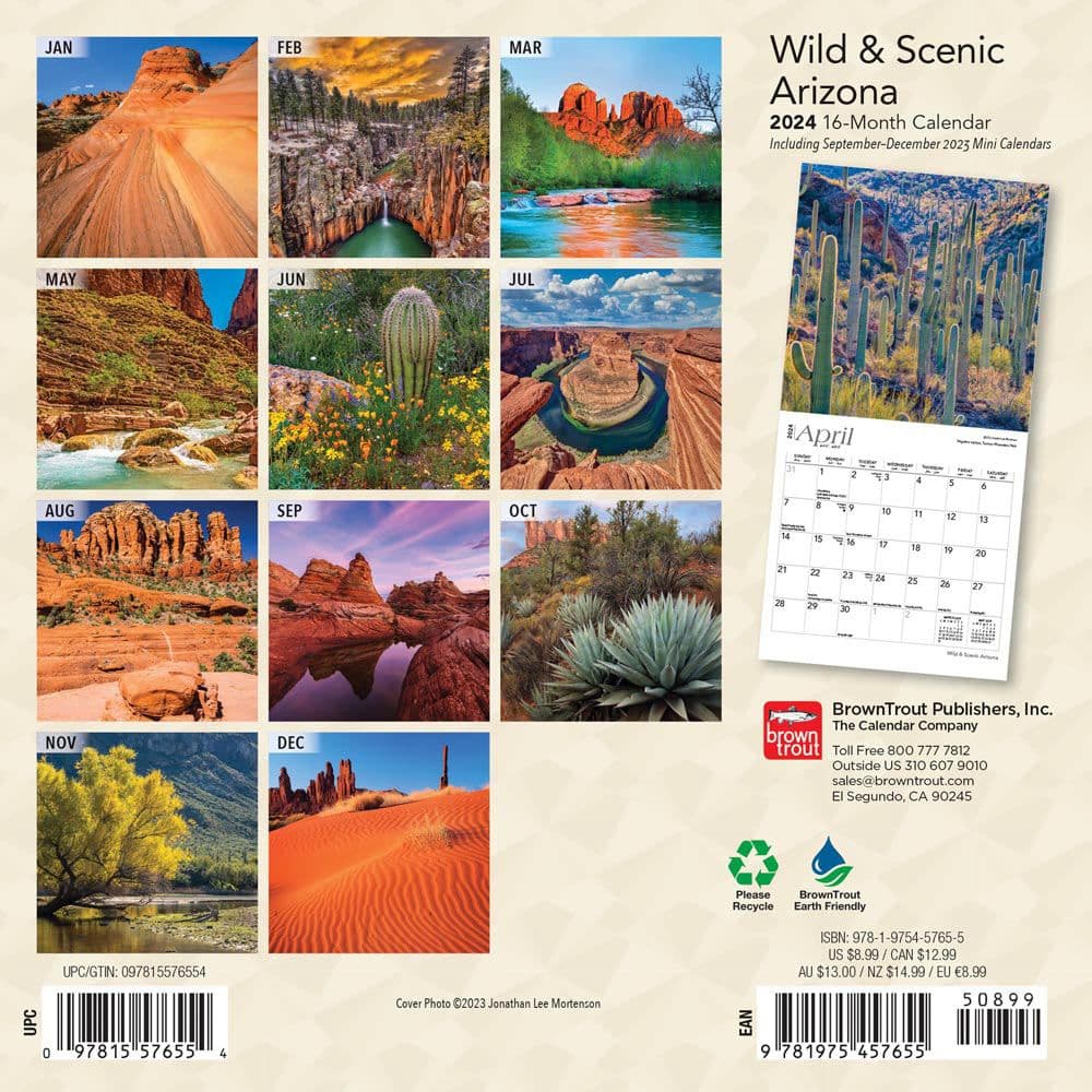 Arizona 2024 Mini Wall Calendar