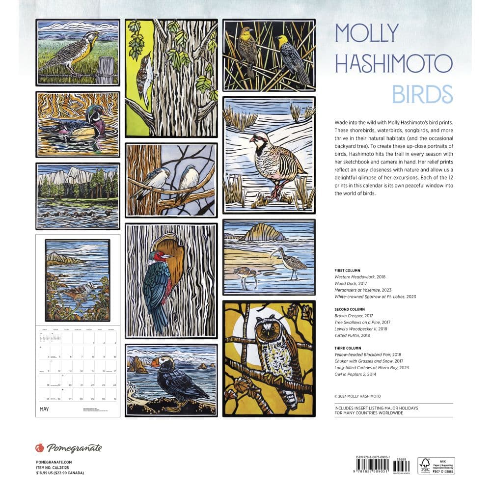 Hashimoto Birds 2025 Wall Calendar First Alternate Image width="1000" height="1000"