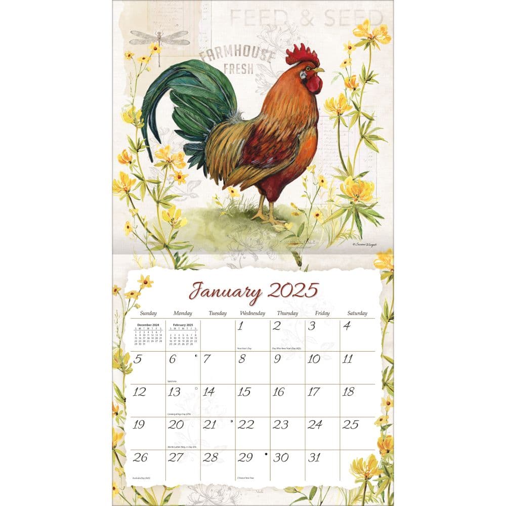 Proud Rooster by Susan Winget 2025 Wall Calendar