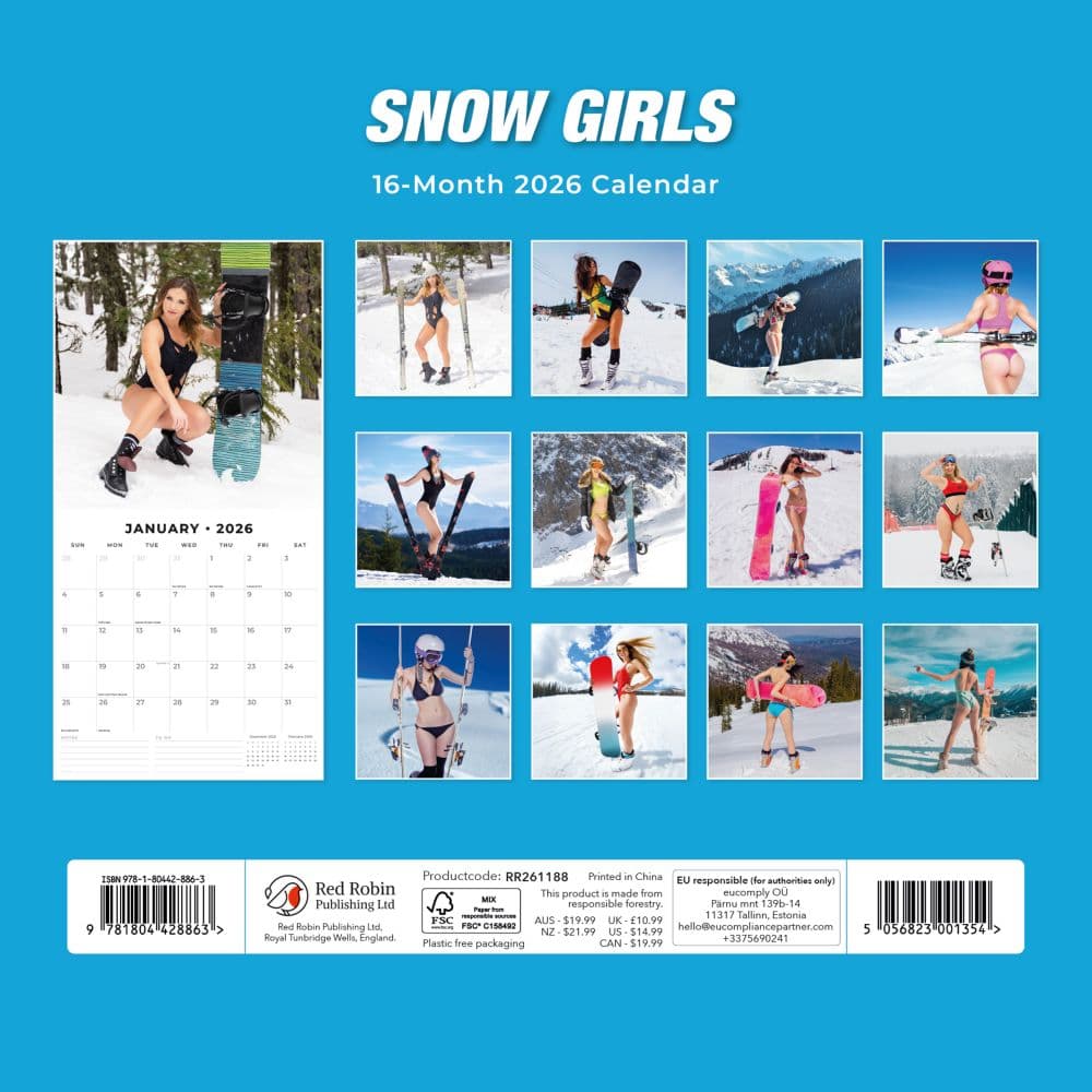 Snow Girls 2026 Wall Calendar First Alternate Image