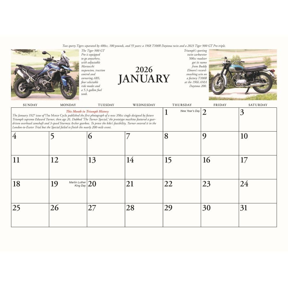 Triumph Classic 2026 Wall Calendar Second Alternate Image
