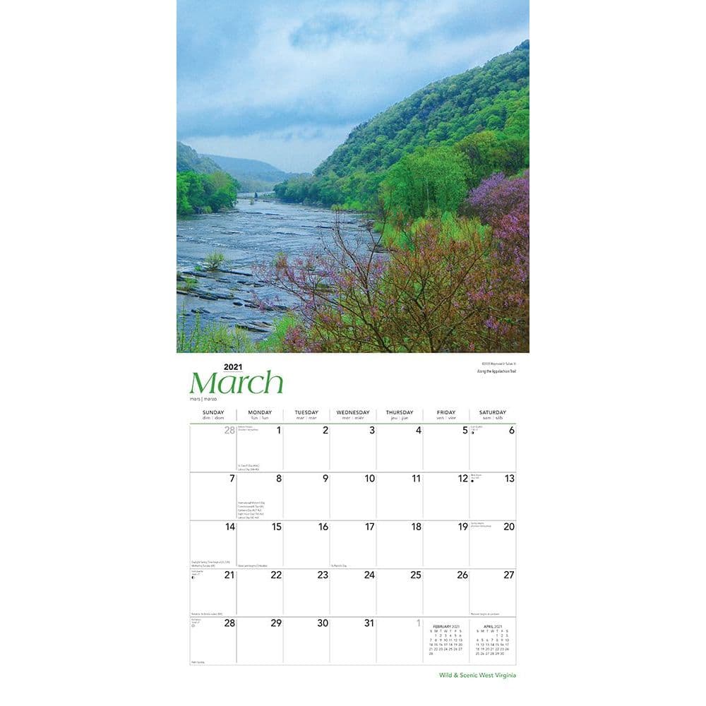 West Virginia Wild and Scenic Wall Calendar