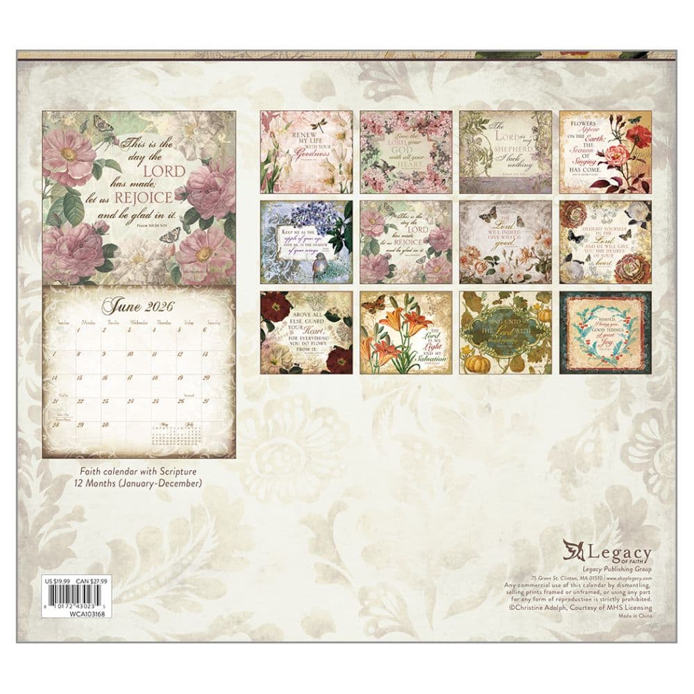 Walk By Faith by Christine Adolph 2026 Wall Calendar First Alternate Image
