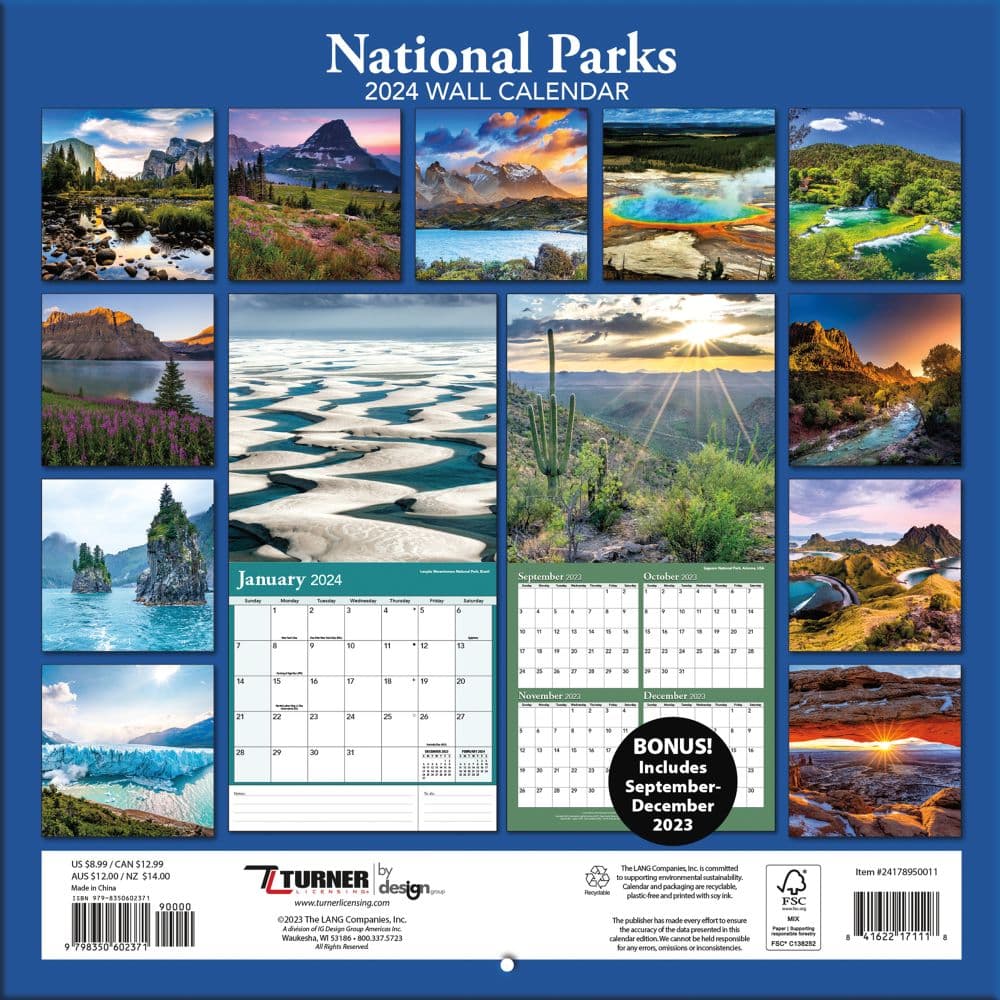 National Parks 2024 Mini Wall Calendar