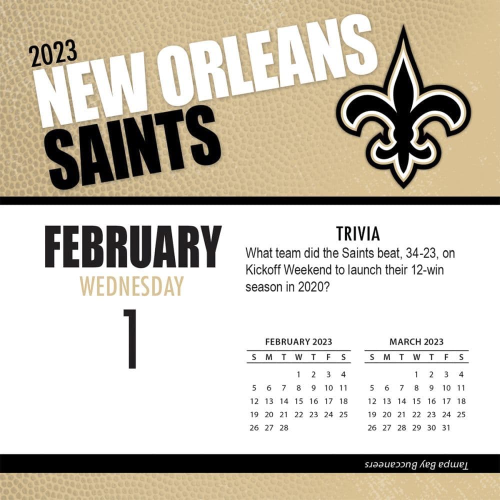 New Orleans Saints 2023 Desk Calendar