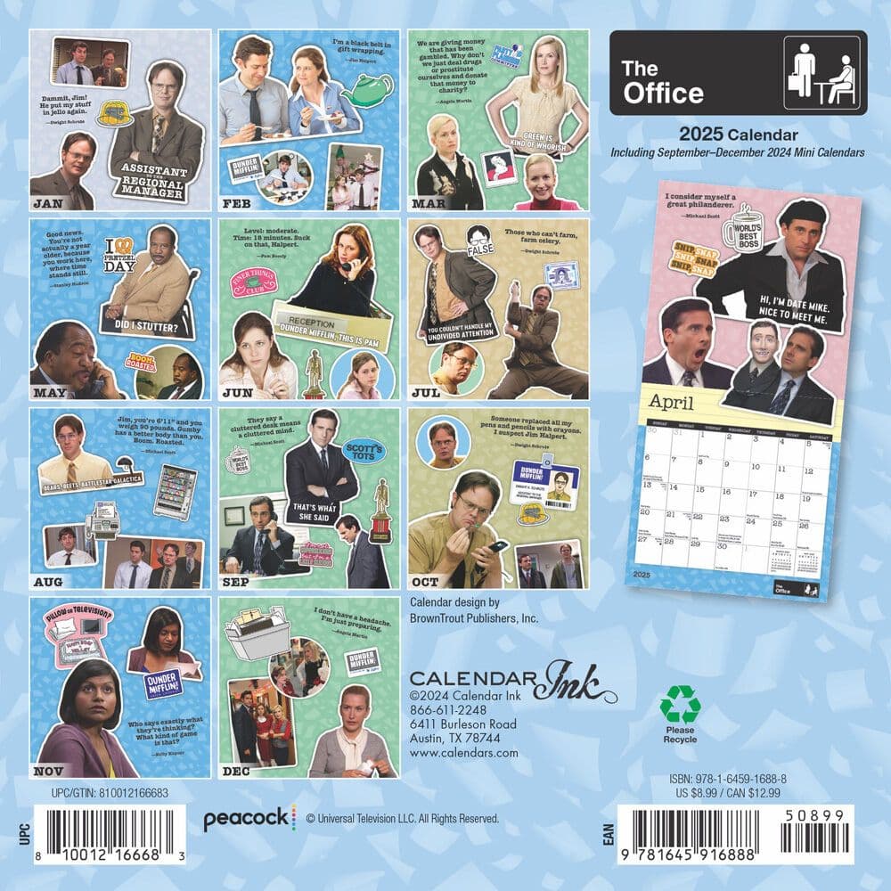 Office 2025 Mini Wall Calendar Alt1