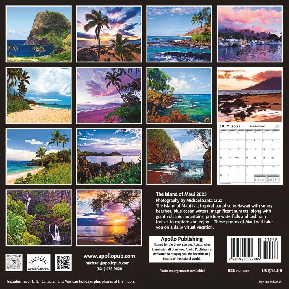 Island of Maui 2023 Wall Calendar - Calendars.com