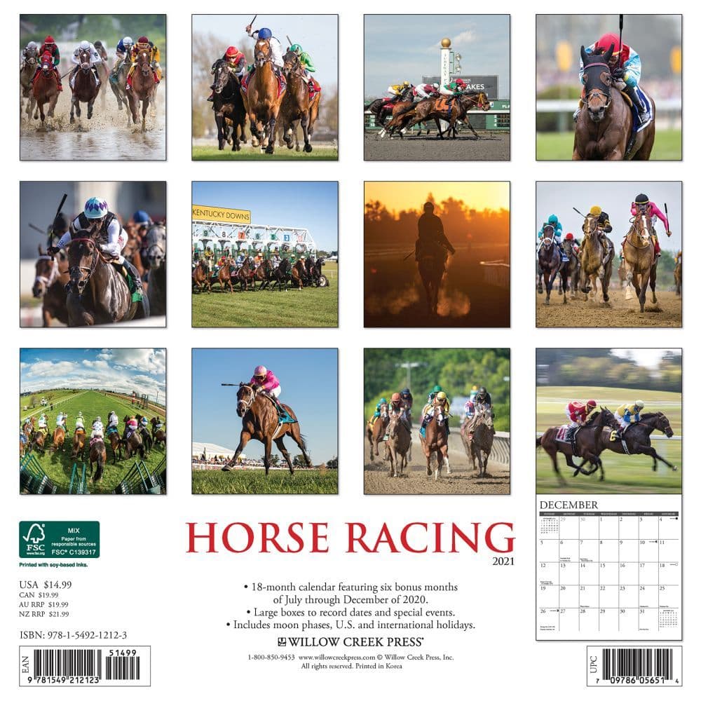 Horse Racing Calendar 2023 Horse Racing Wall Calendar - Calendars.com
