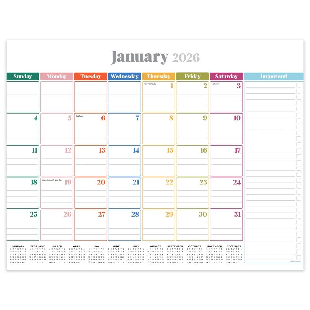 Colors of the Rainbow 2026 Desk Pad Main Image