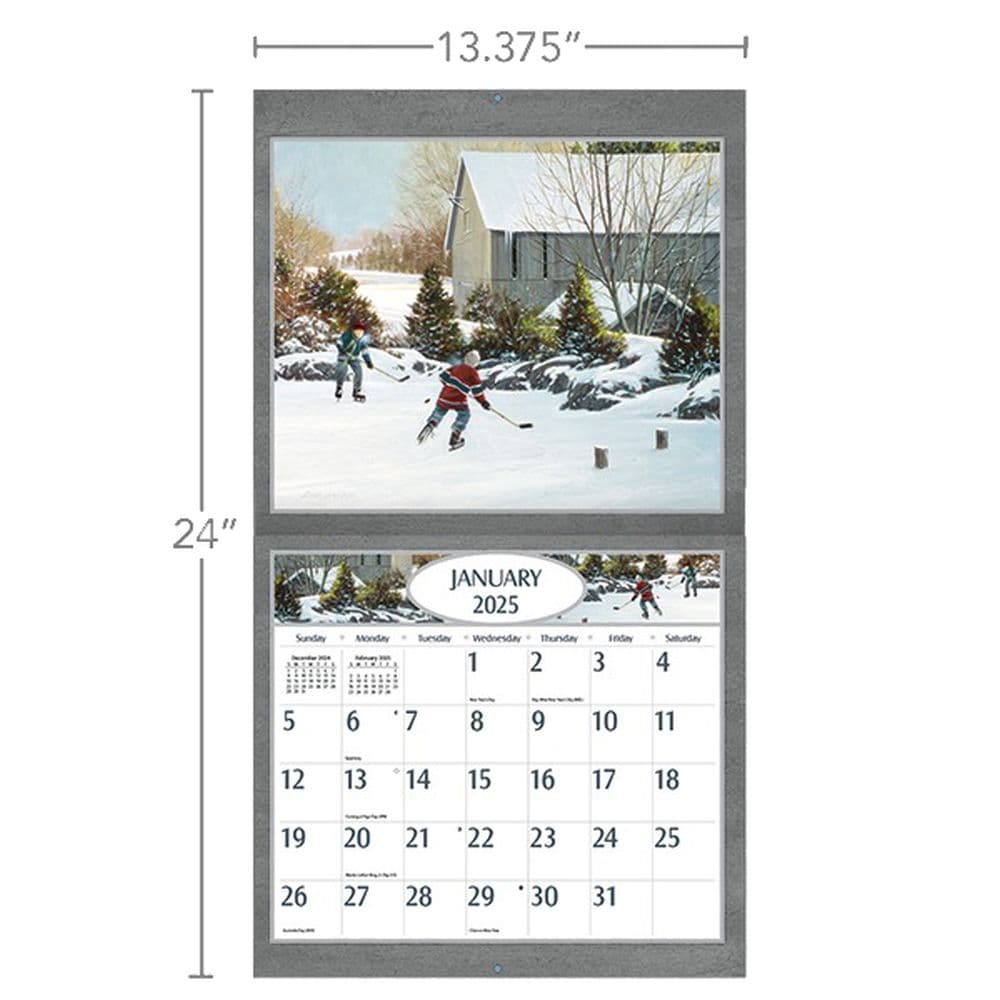 Hockey Hockey Hockey by D.R. Laird 2025 Wall Calendar