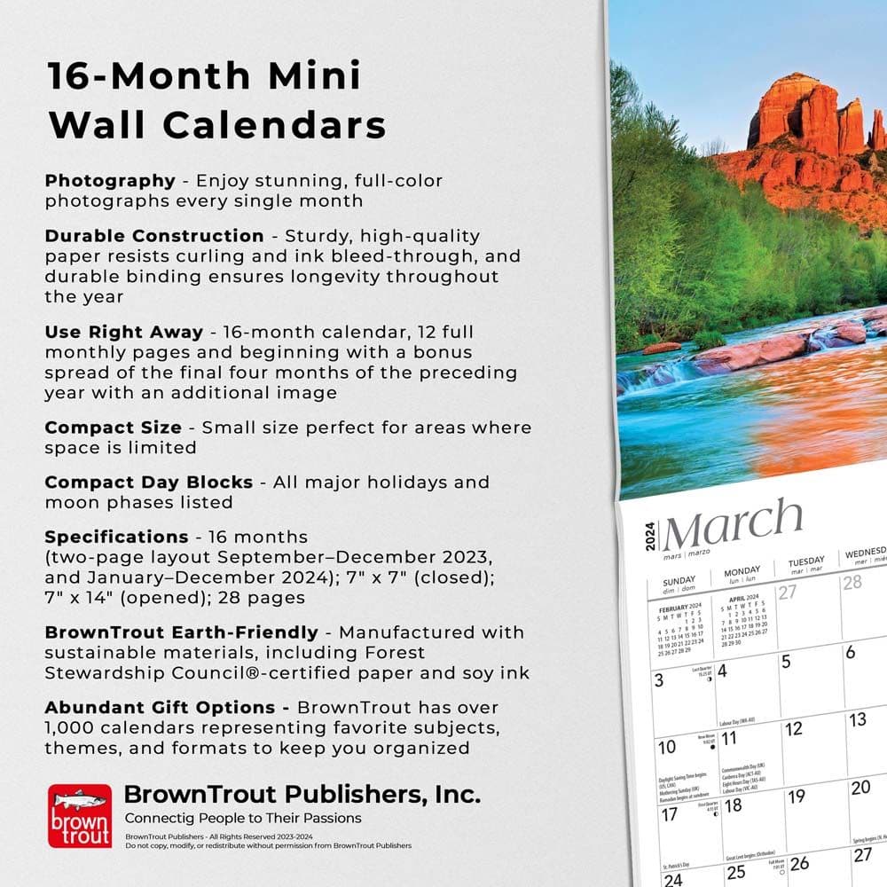 Arizona 2024 Mini Wall Calendar