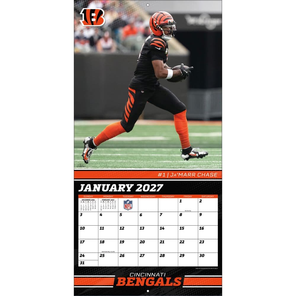 NFL Cincinnati Bengals 2027 Wall Calendar Third Alternate image
