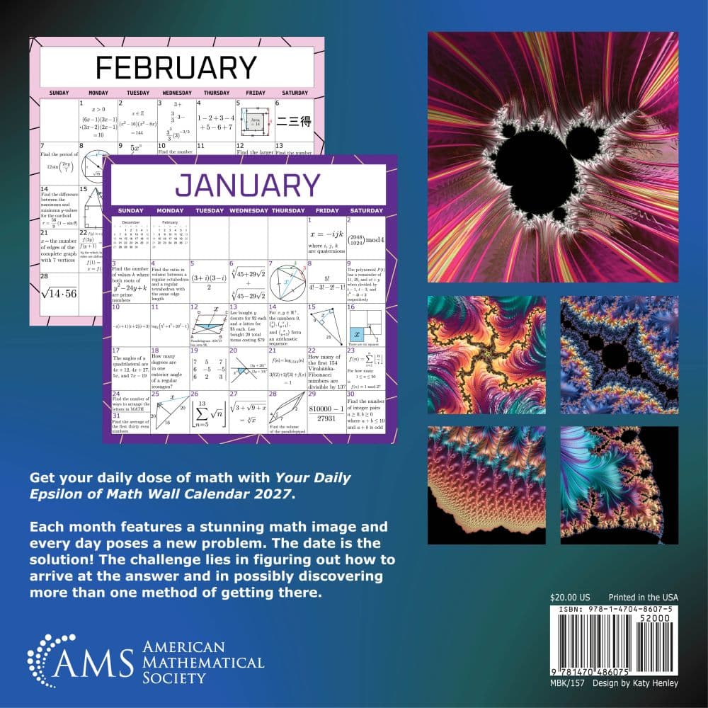Your Daily Epsilon of Math 2027 Wall Calendar First Alternate Image