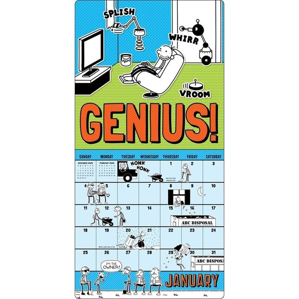 Wimpy Kid Jeff Kinney 2026 Wall Calendar Second Alternate Image