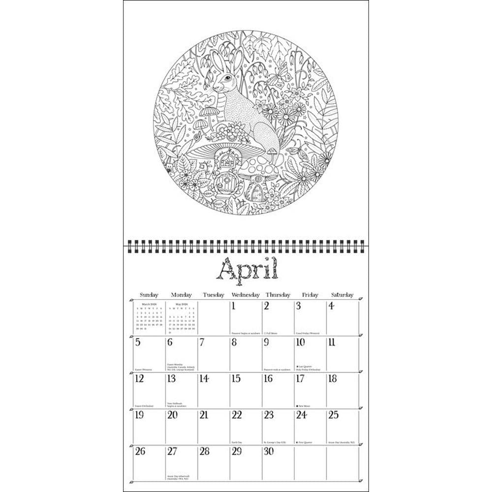 Basford Magical Jungle 2026 Wall Calendar Third Alternate Image