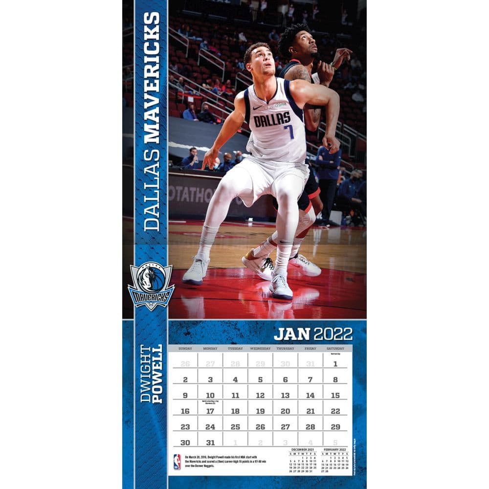 Mavs Schedule 2022 Dallas Mavericks 2022 Wall Calendar - Calendars.com