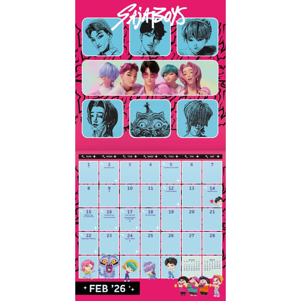 KPop Demon Hunters 2026 Wall Calendar Second Alternate Image