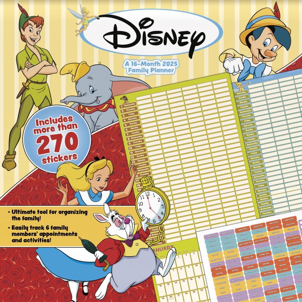 Disney Classic Family Planner 2025 Wall Calendar Main Image