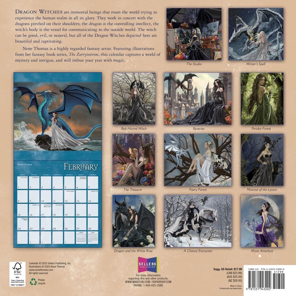 Dragon Witches 2026 Wall Calendar First Alternate Image