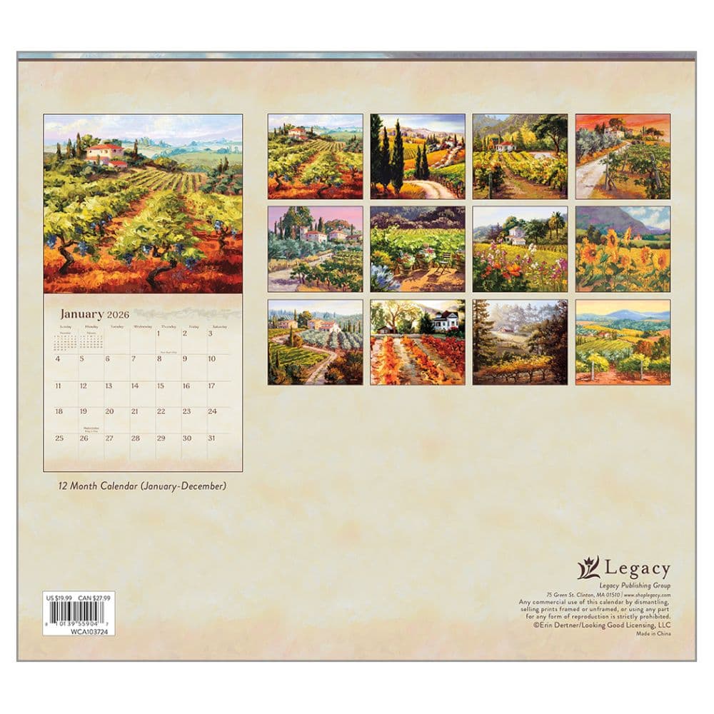 Wine Country by Erin Dertner 2026 Wall Calendar First Alternate Image