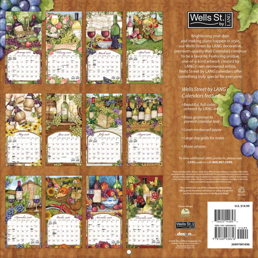 Wine Cellar 2026 Wall Calendar_ALT1