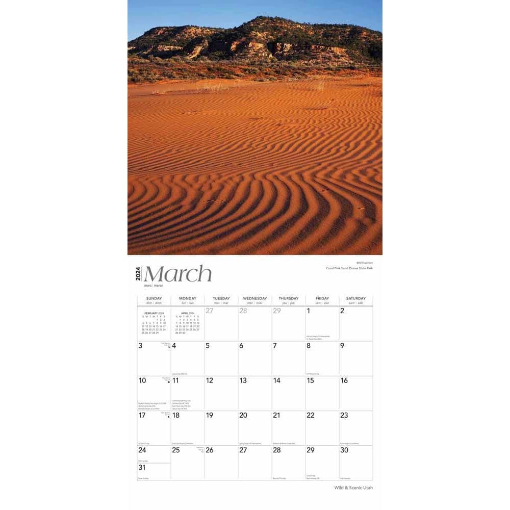 Utah Wild and Scenic 2024 Wall Calendar