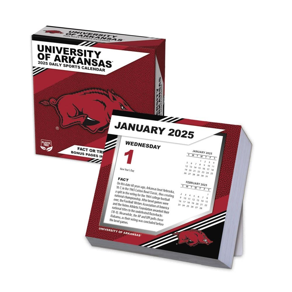 COL Arkansas Razorbacks 2025 Desk Calendar Main Product Image