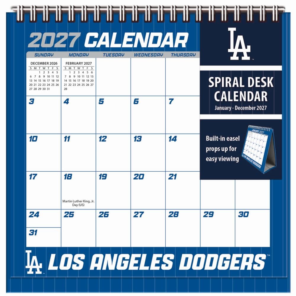 image MLB Los Angeles Dodgers 2027 Easel Desk Calendar Main Product Image