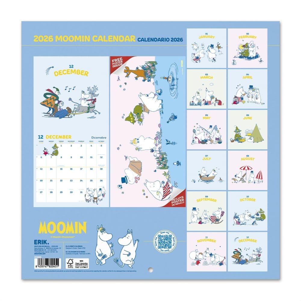 Moomin 2026 Wall Calendar First Alternate Image