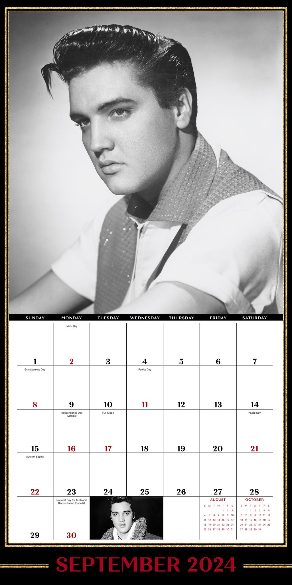 Elvis Presley 2024 Wall Calendar with Poster Alt6