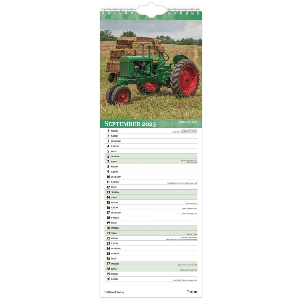 Tractors Slim 2025 Wall Calendar interior 2