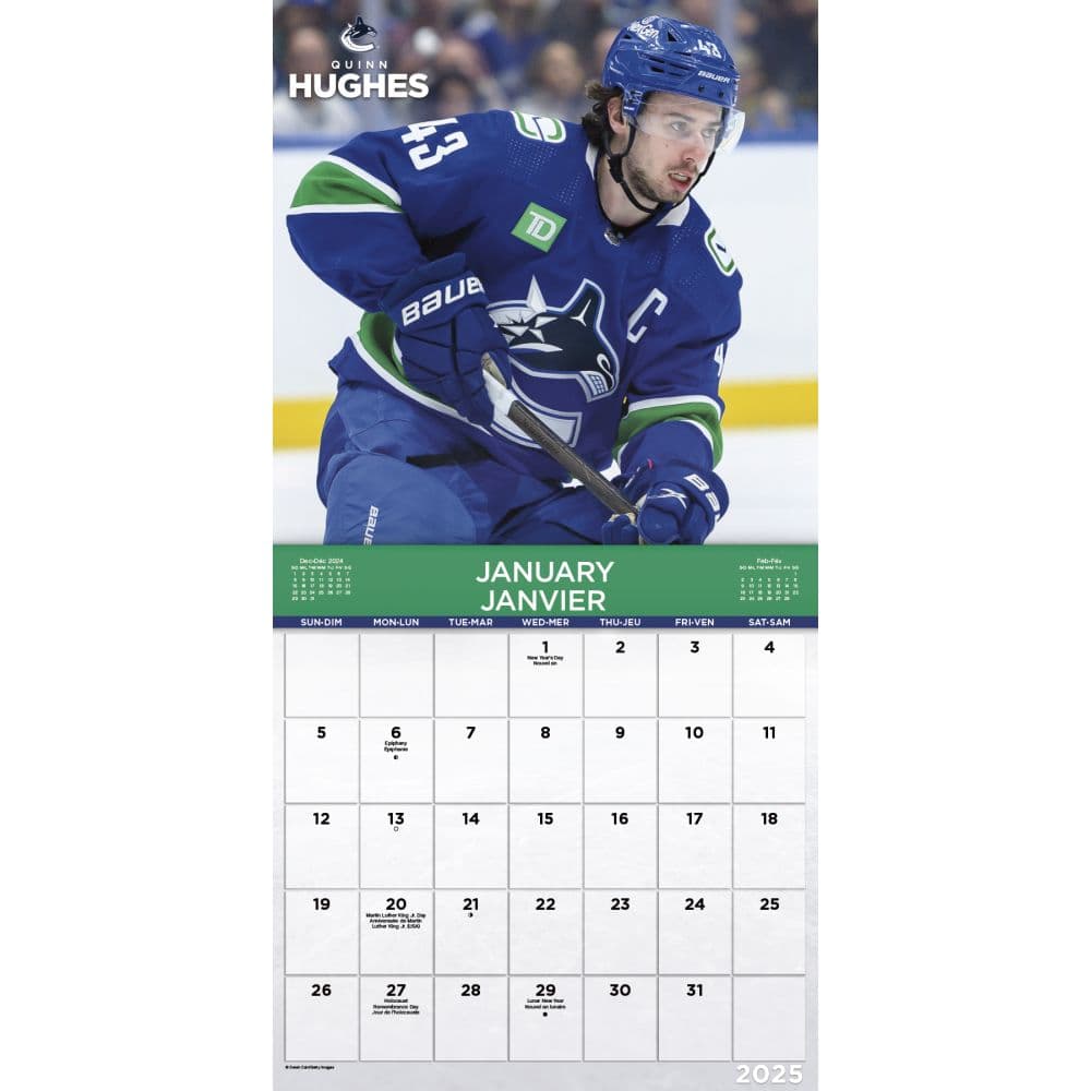 NHL Vancouver Canucks 2025 Wall Calendar First Alternate Image width=&quot;1000&quot; height=&quot;1000&quot;