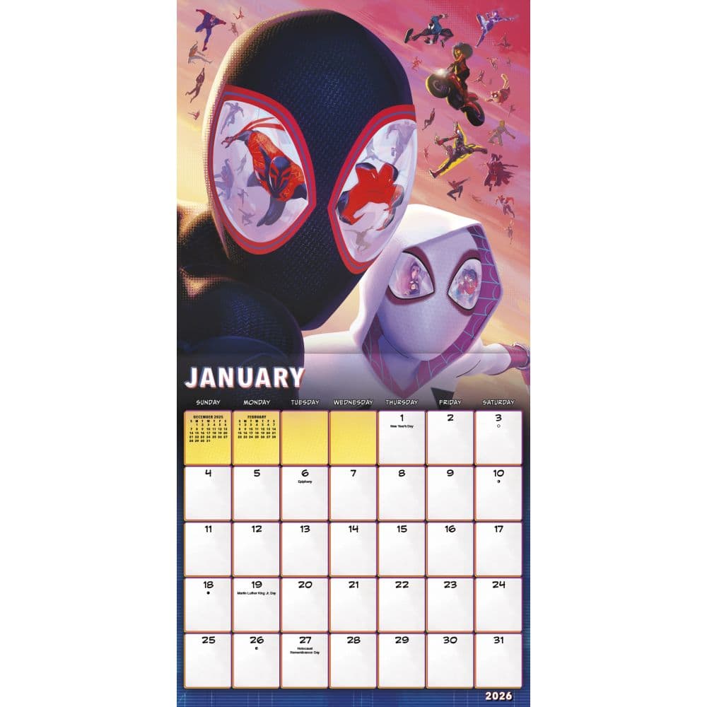 SpiderMan Across the SpiderVerse 2026 Wall Calendar Second Alternate Image