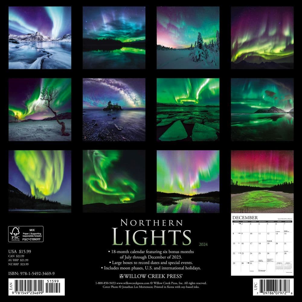 Northern Lights 2024 Wall Calendar Alternate Image 1
