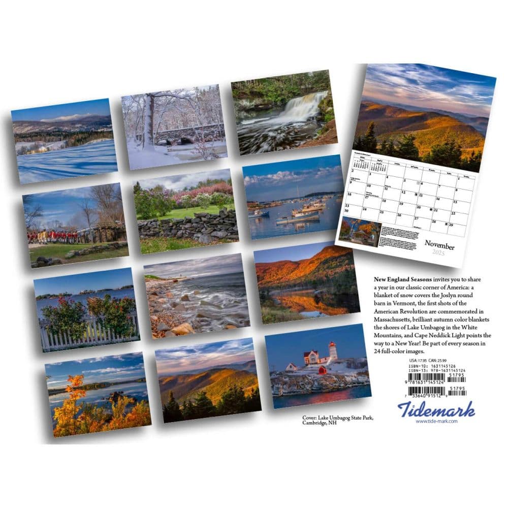 New England Seasons 2025 Wall Calendar First Alternate Image width="1000" height="1000"