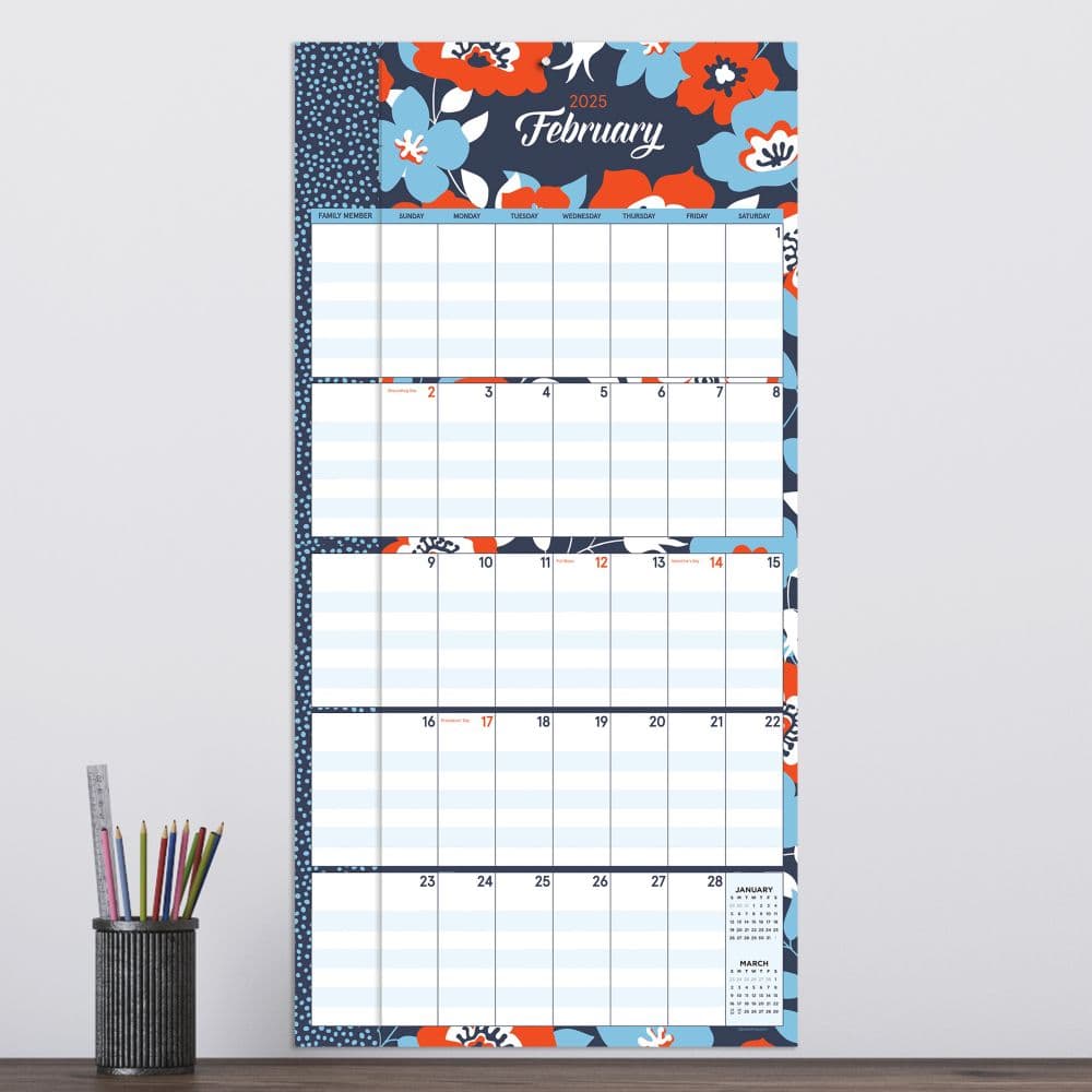 Moms Manager 2025 Wall Calendar on a wall