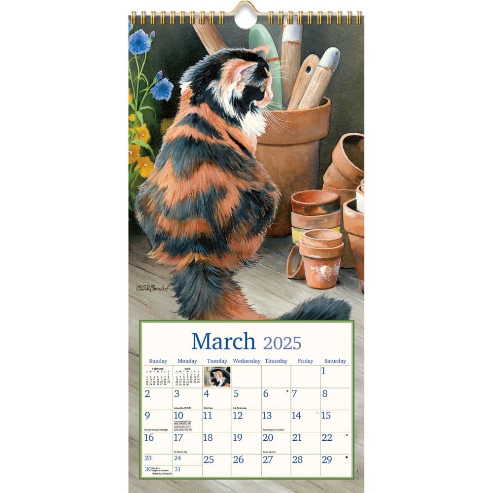 Cats in the Country 2025 Vertical Wall Calendar by Susan Bourdet_ALT2