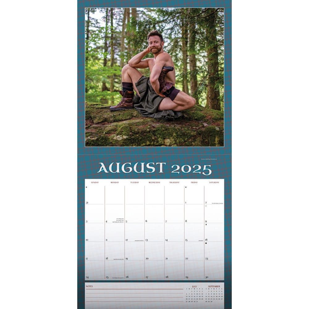 Kilted Yoga 2025 Wall Calendar Third Alternate Image width="1000" height="1000"