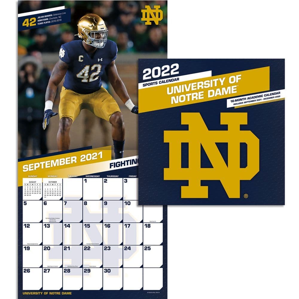 COL Notre Dame Fighting Irish 2022 Mini Wall Calendar - Calendars.com