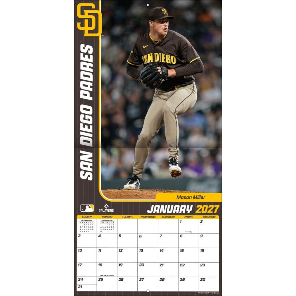 MLB San Diego Padres 2027 Wall Calendar Third Alternate Image