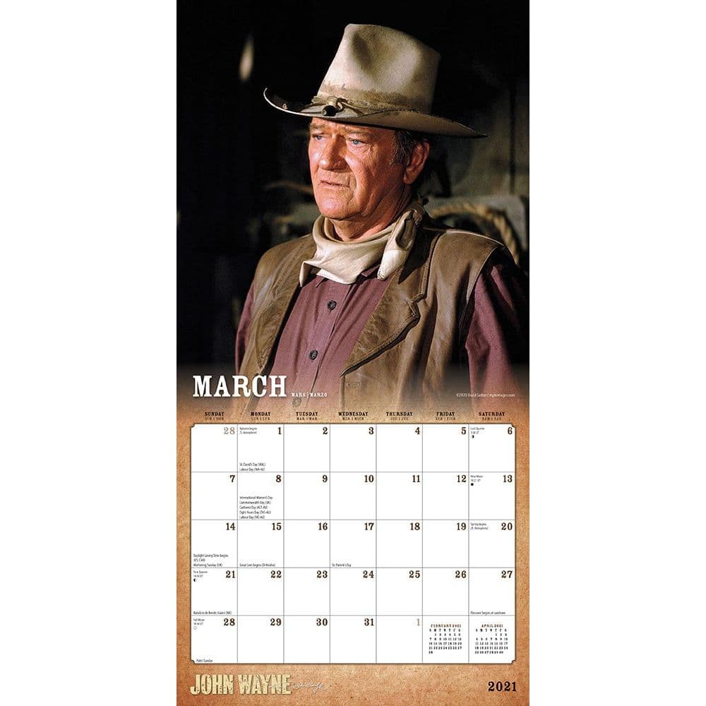 John Wayne Mini Wall Calendar - Calendars.com