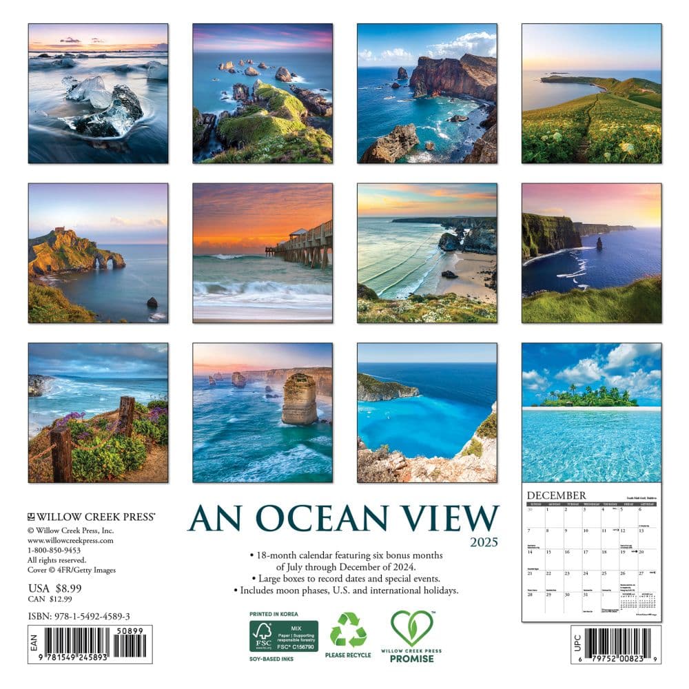 Ocean View 2025 Mini Wall Calendar First Alternate Image width=&quot;1000&quot; height=&quot;1000&quot;