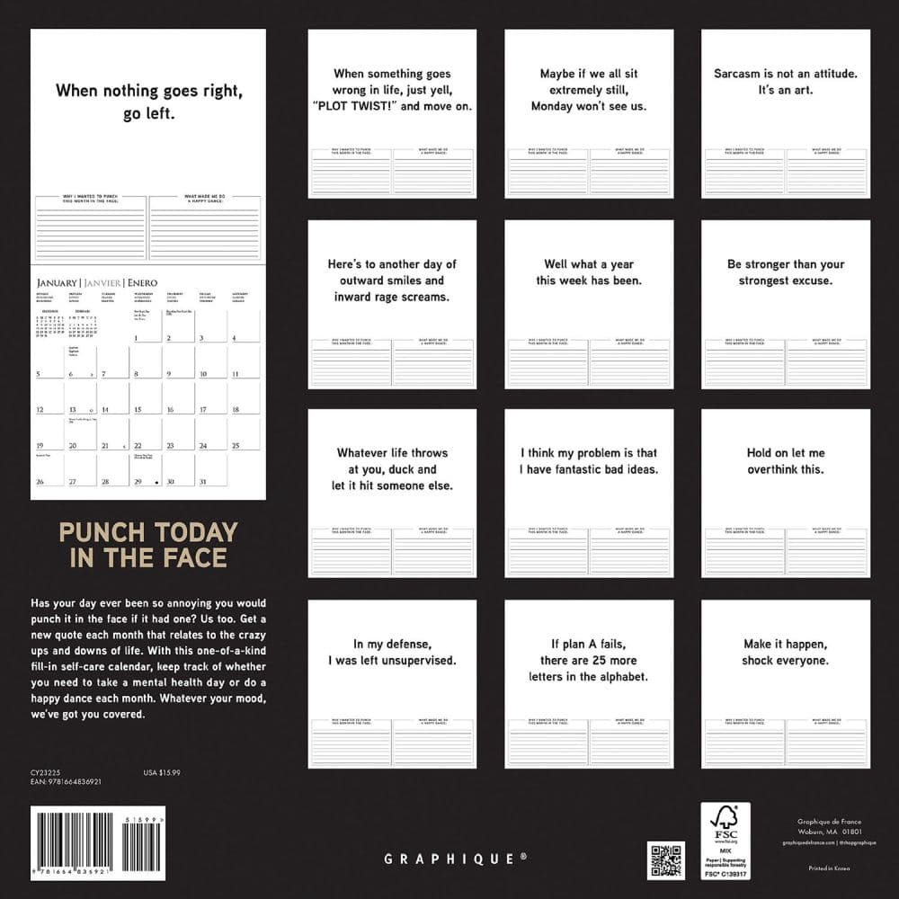 Punch Today in the Face 2025 Wall Calendar First Alternate Image width=&quot;1000&quot; height=&quot;1000&quot;