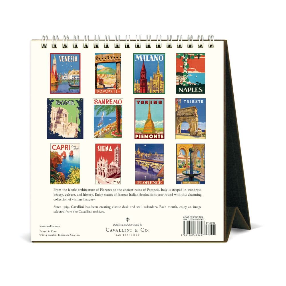 Italia Art 2025 Easel Desk Calendar Second Alternate Image width="1000" height="1000"